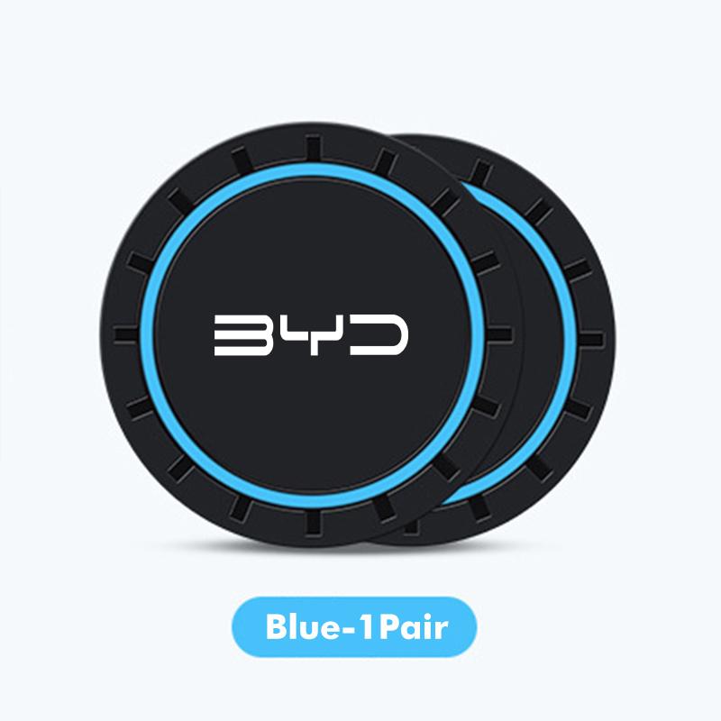 

For BYD 2PCS Car Coaster Silicone Water Cup Slot Non-Slip Mat PVC Pads Qin Pro Tang F3 E6 Atto 3 Yuan Plus Song Max G3 I3 Ea1