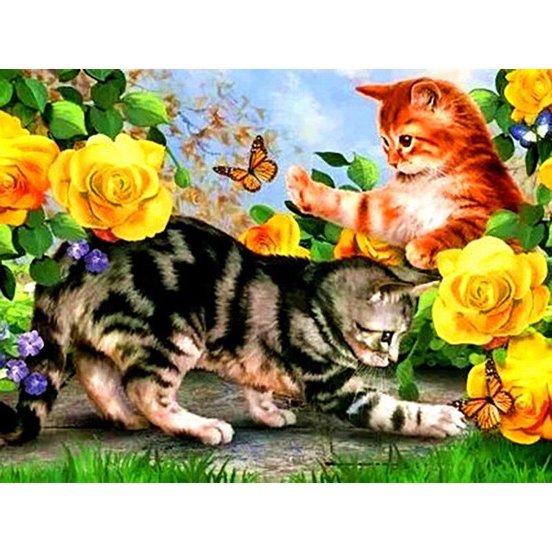 Full 5D Diamond Painting Flower Cat Fairy DIY Diamond Embroidery Diamond Mosaic Cross Stitch Kits Home Decor Gift