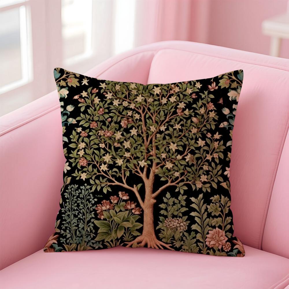 Vintage Medieval Unicorn Art Cushion Cover Pillowcase Short Plush Invisible Zipper Room Sofa Cushion Cover