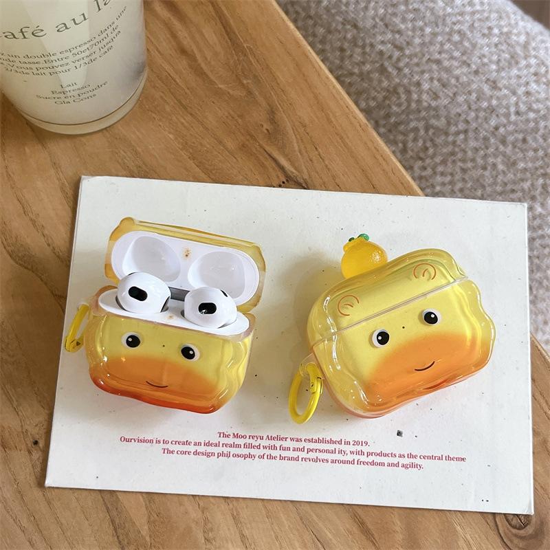 Cartoon three-dimensional orange big face capybara lulu for AirPods 1 /pro1 earphone protective case two or three generations