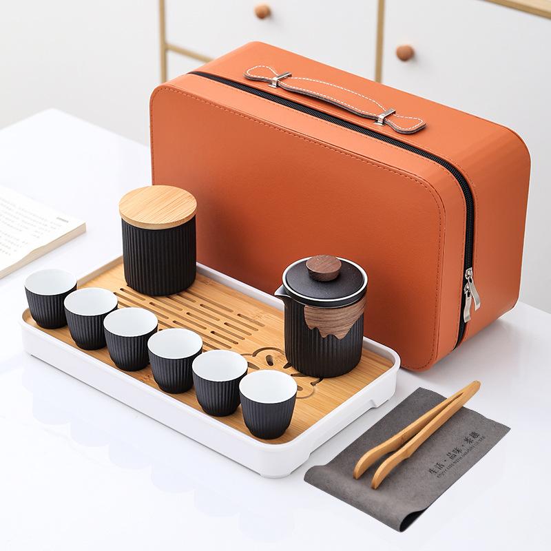Creative Guochao Souvenir Ceramic Portable Travel Tea Set Business Company High-end Gifts
