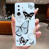 Handyhülle für Samsung Galaxy M36 F36 5G Weiches Transparentes Silikon Flexibles TPU Klare Hülle Luxus Mode Schmetterling Blume Hülle
