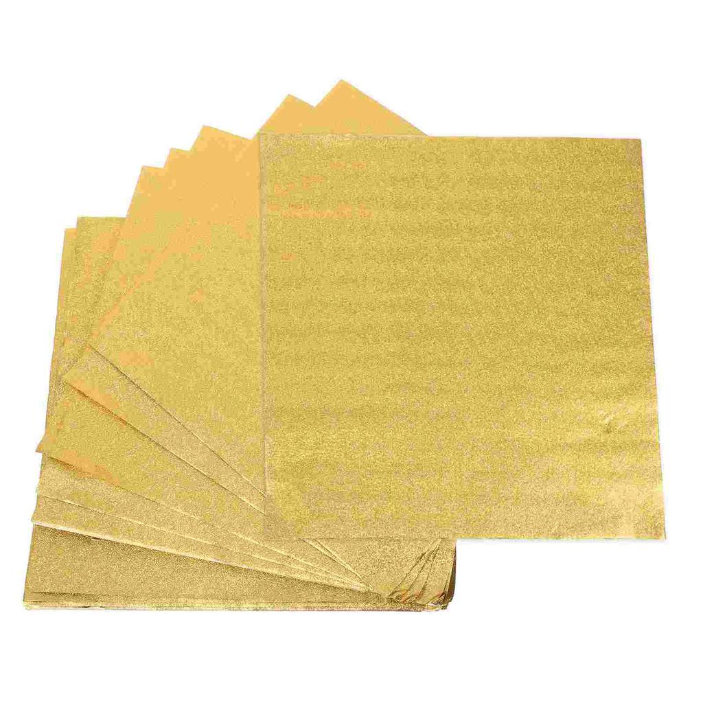 AstraGlam Lot de 100 feuilles d'aluminium dorées pour emballage de chocolat, 10 x 10 cm, de qualité alimentaire, idéal pour l'emballage cadeau et les projets de bricolage lors de fêtes et célébrations