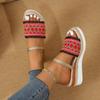 Fashion Classic Simple Sandals Women's 2024 Summer New Elegant Slippers Cloth Cover Letter Outdoor Casual Wedge Slippers