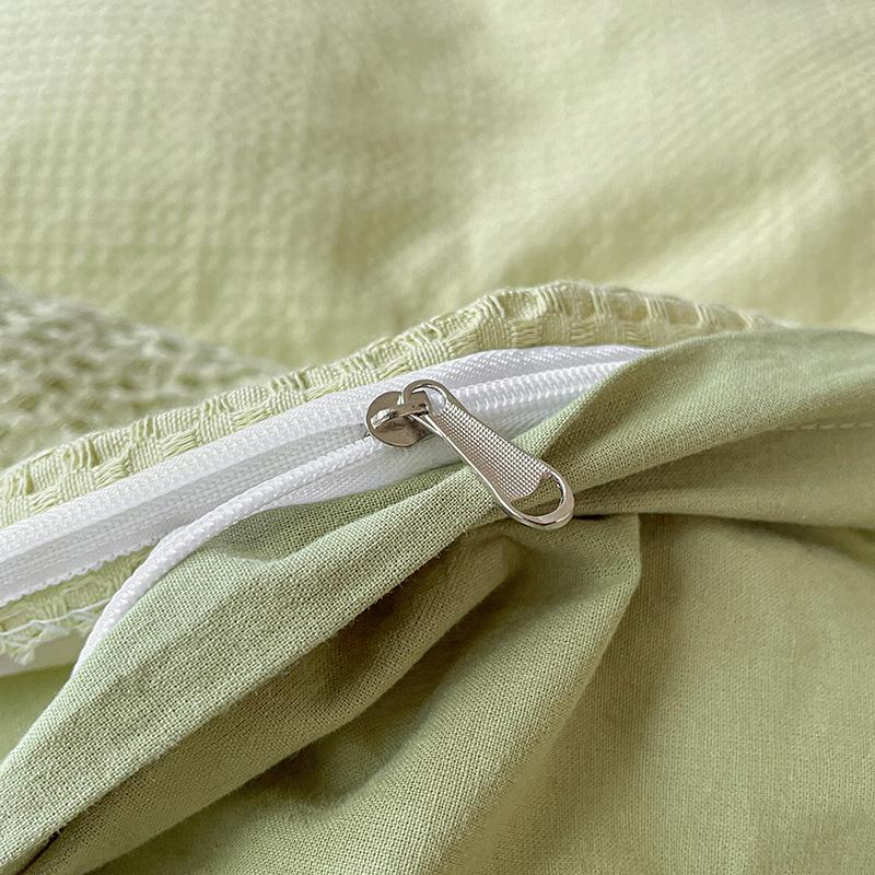 Pure Cotton Waffle Duvet Cover Simple Solid Soft Skin Friendly For Single Double And King Size Beds