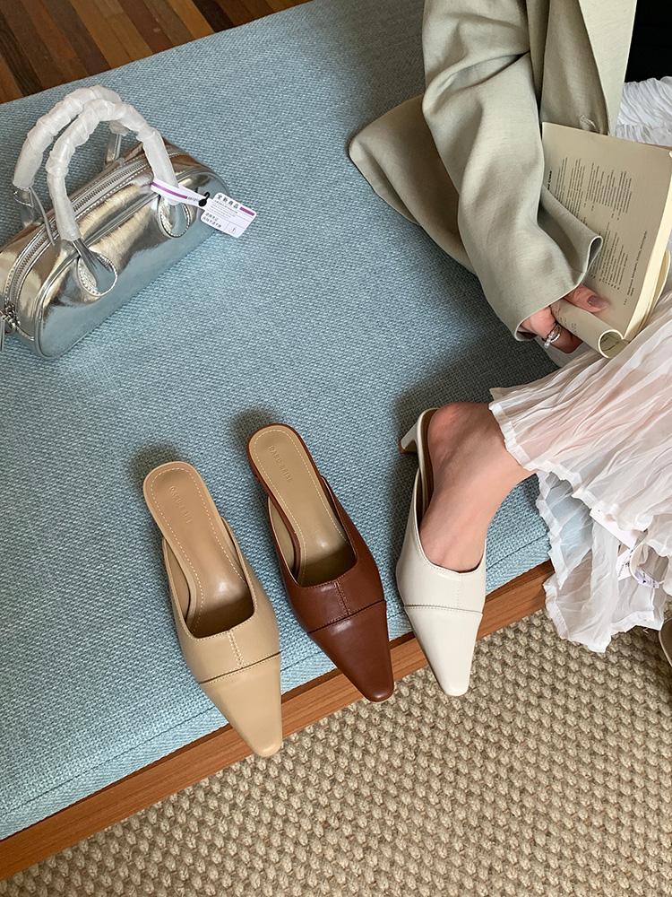 Fashion Muller Slippers Women Pumps Slip On Elegant Outdoor Slippers Spring Summer New Concise Casual Working Shoes Woman New Arrival