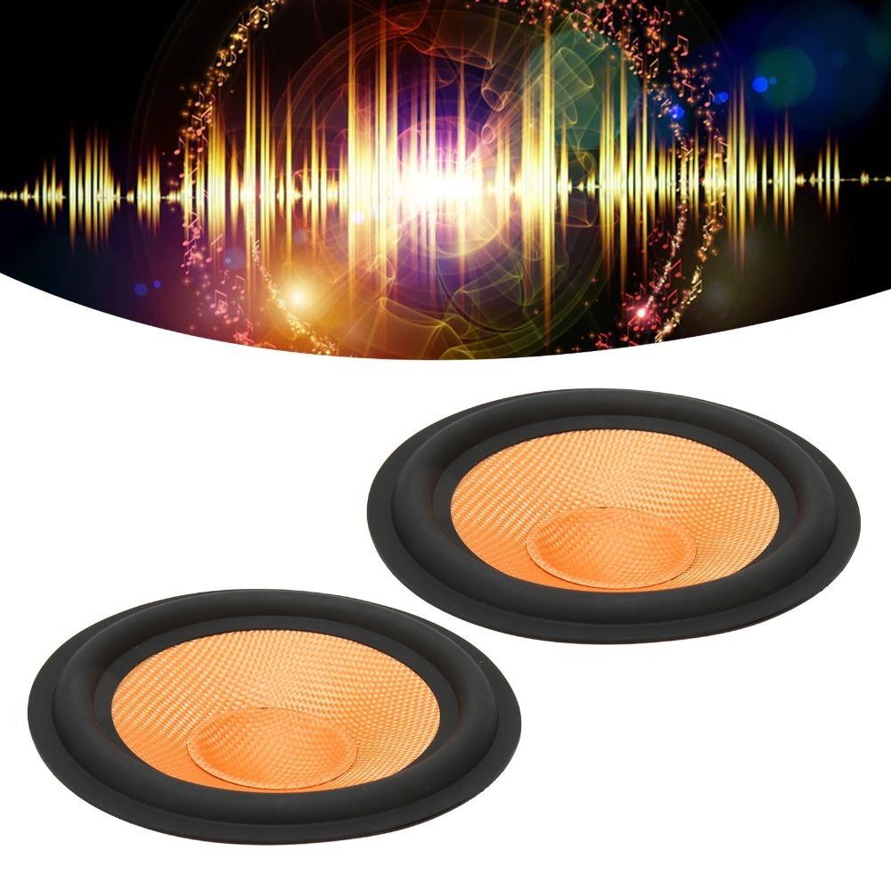 2PCS Orange Subwoofer Cone Rubber Surround Drum Paper Paper Speaker Cone Speaker Repair