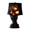 Skalle Bordlampe Gotisk Magma Skallelampe Skummel LED Menneskeskalle Bordlys for Halloweenfest Manteldekorasjon