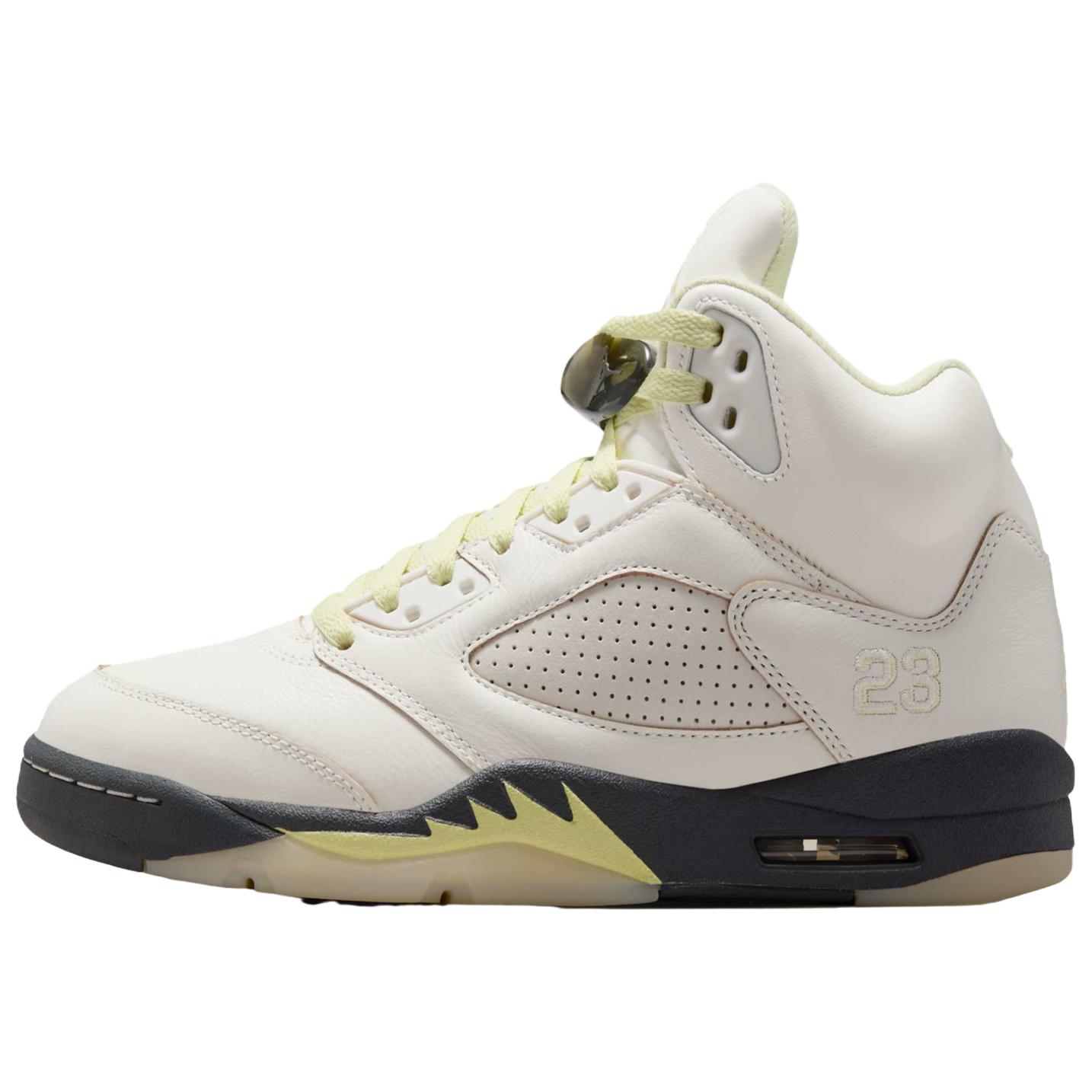 

Женские кроссовки Air Jordan 5 Retro Luminous Green Кремовые Парусиновые Антрацитовые IM7592-130 37.5