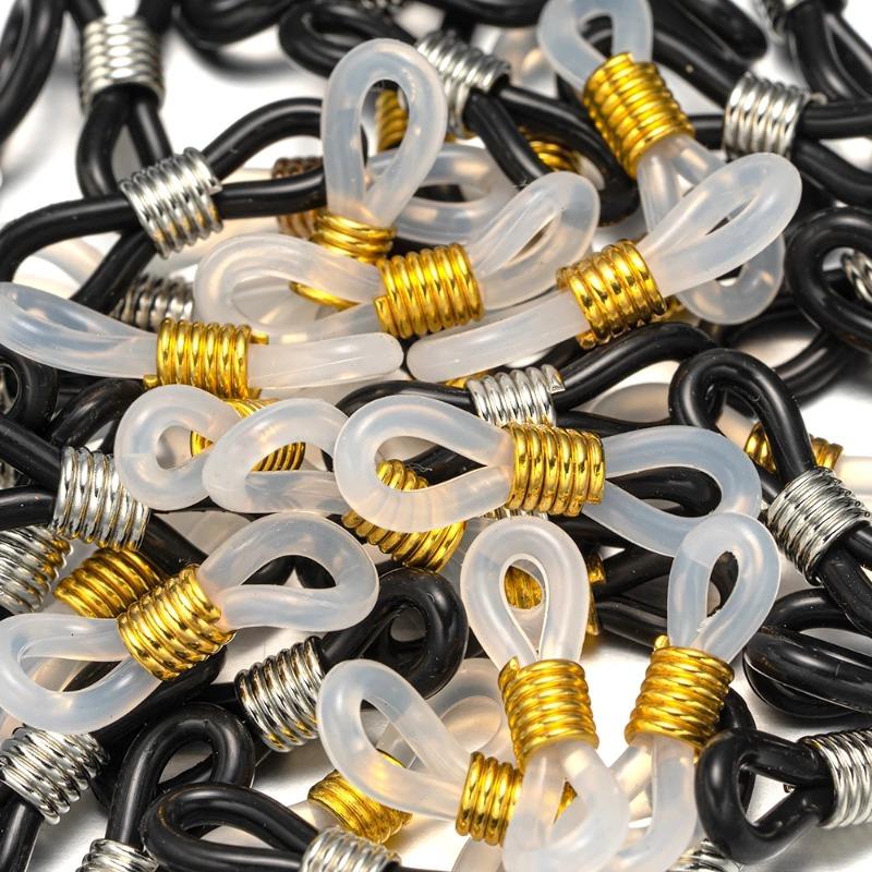 20 Stück Brillenkette Anti-Rutsch-Schnalle Lanyard Verbindungsschnalle Feder Silikonring Verlustsicher Hängering DIY Zubehör