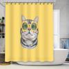 Cat Shower Curtain Cute Pet Bathroom Decor Funny Animal Pattern Waterproof Liner for Home