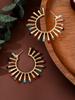 Ethnic Style Sunflower Simple Earrings Inlay Design Personality Exaggerated Temperament Earrings Jewelry