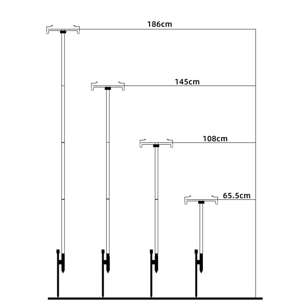Campinglaternenständer Zusammenklappbare Lampenstange Campinglicht Hängestangen Aluminiumlegierung Outdoor-Laternenstange für Picknick