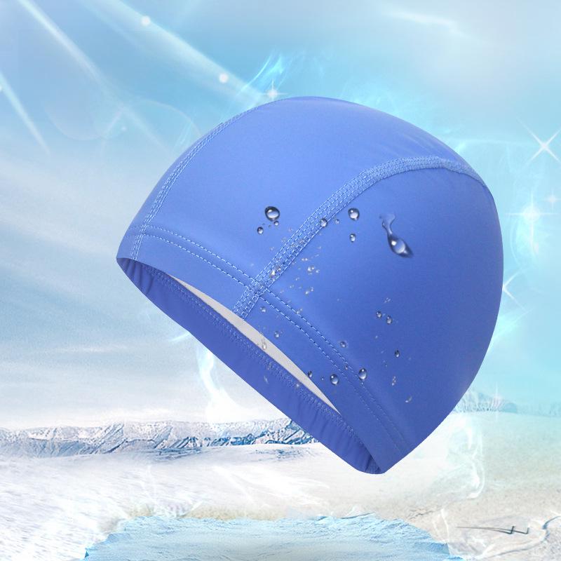 Unisex High Elastic PU Swimming Cap with Ear Protection - Waterproof, Long Hair Friendly, Anti-Head Pressure for Hot Spring and Swimming.