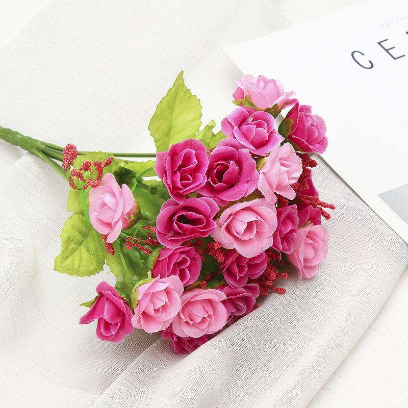 Artificial Head 21 Flower Silk Rose Bridal Wedding Bouquet Home Posy Decor