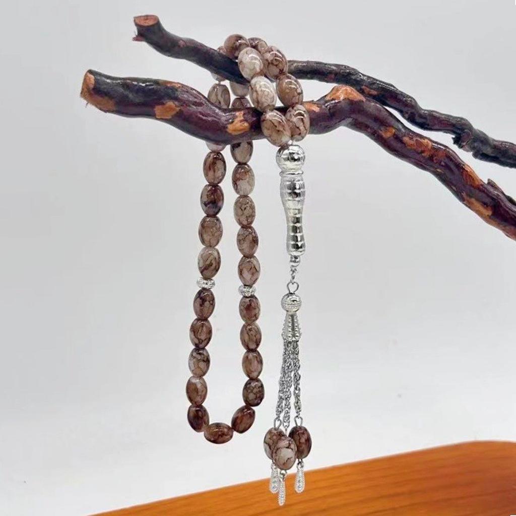 Glass Beads Cross Rosary Bracelets Unique Pendants for Womens Man Religious Hand Chain Praying Meditations