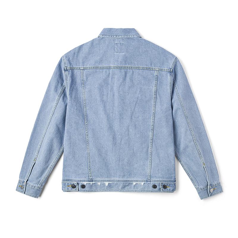 Comfortable Version Lapel Long Sleeve Jacket Denim Coat Men jackets Light-Blue LMT0090125PN00FA06863