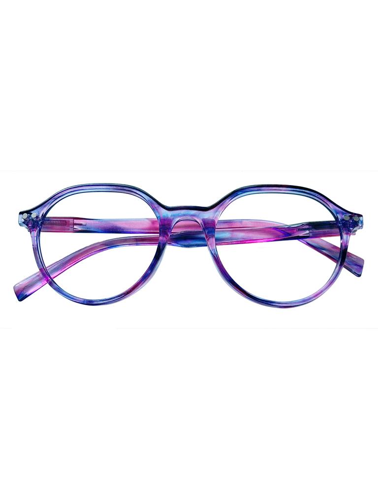 Turzing Round Reading Glasses for Women Men Spring Hinge Lightweight Pattern Print Eyewear