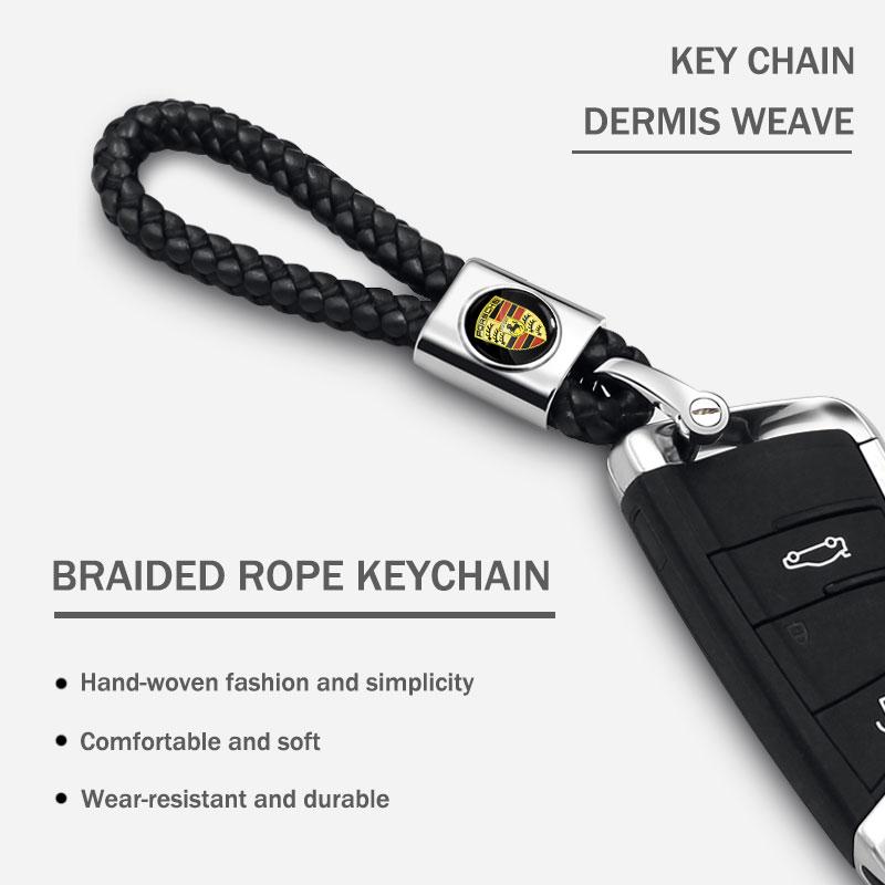 1Pcs Car Key Chain Key Ring Key Lanyard Car Emblem Styling For Porsche Boxster Cayenne Panamera Macan Cayman 911 918 996 917 991