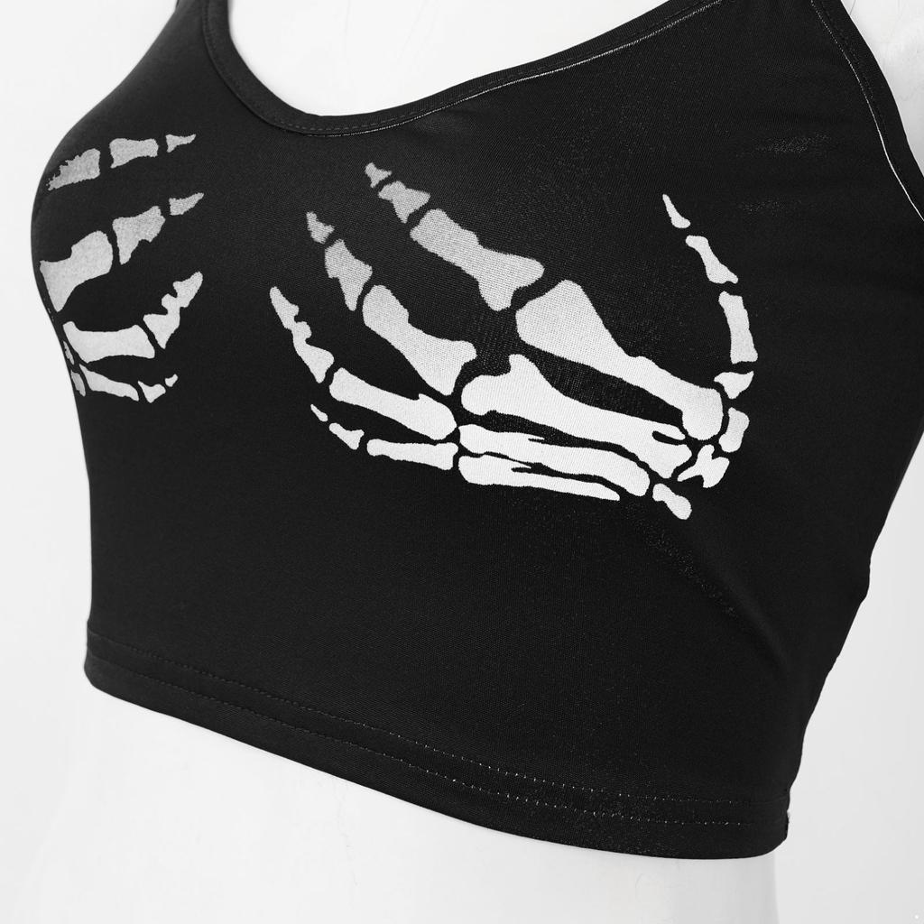 LUXFAB Canottiera da donna, tinta unita, senza maniche, girocollo