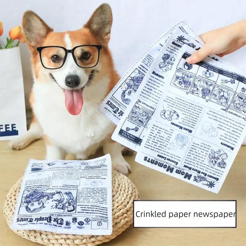 Giocattolo Squeaky a Prova di Strappo per Cane Animale Giocattolo Interattivo Resistente ai Denti Carta da Gioco Giornale Simulata per Corgi Teddy Cucciolo GWJ31