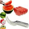 Stainless Steel Windmill Watermelon Slicer Sharp Blade,Ergonomic Design,Comfortable Grip,Compact  Durable,Effortless Fruit Cutter for Safe Messy Cuts
