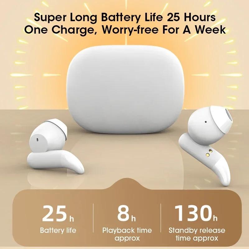 Sleeping Earbuds TWS Bluetooth 5.3 Wireless Noise Cancelling Invisible Earphones Comfortable Headset With Mic For Side Sleepers