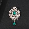 Fashion Alloy Rhinestone Brooches Women's Enamel Glass Pendant Pins Flower Pattern Crystal Jewelry Wedding Occasions