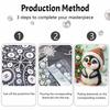 Frameless Pearl Painting Kit Cute Penguin Aesthetic Wall Art DIY Sparkling Bead Canvas Room Decor Creative Craft