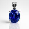 Natural Blue Sapphire Pendant Oval Cut 925 Sterling Silver 22.90 Ct CERTIFIED