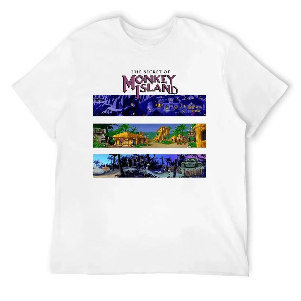 Crewneck The Secret Of Monkey Island Backgrounds Classic T T-shirt  Motion Tees Vintage Humor Home USA Size