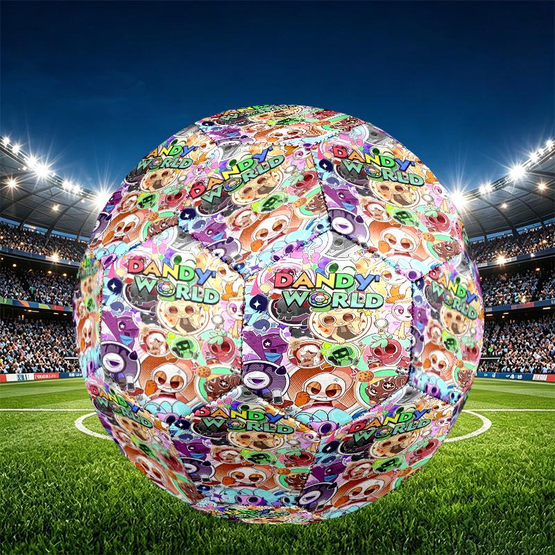 Dandy's World Print Size 5 Soccer Ball, PU Wear Resistant Football for Match Training and Daily Practice, Birthday Gift for Soccer Fans