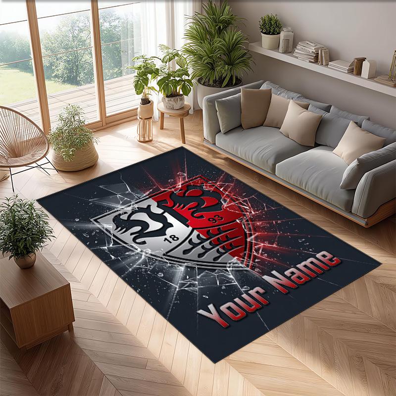 Tapis en Velours Cristal Imprimé VfB Stuttgart FC Tapis en Velours Cristal Antidérapant Pour Canapé Chambre Décoration Intérieure Maison