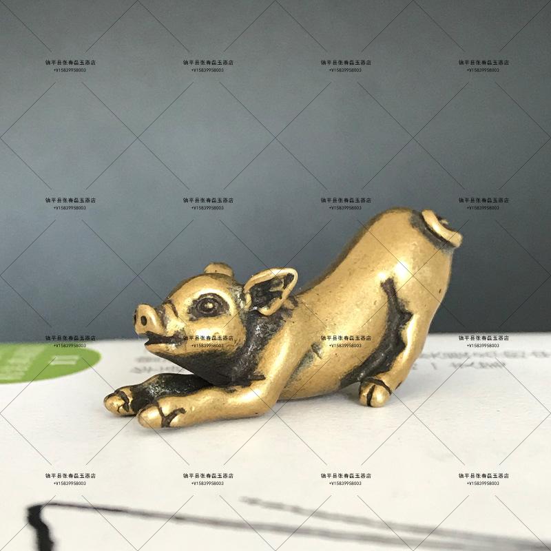 Zodiac Ornament, Solid Creative Cute Decoration, Brass Pig Craft Gift