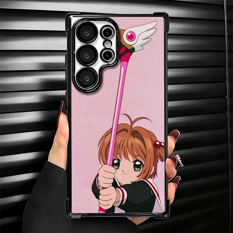 CardCaptor Sakura Anime Plating Phone Case For Samsung Galaxy S24 S25 FE S26 Edge S23 Ultra S22 S21 Plus S20 Anti-Fall Airabag C