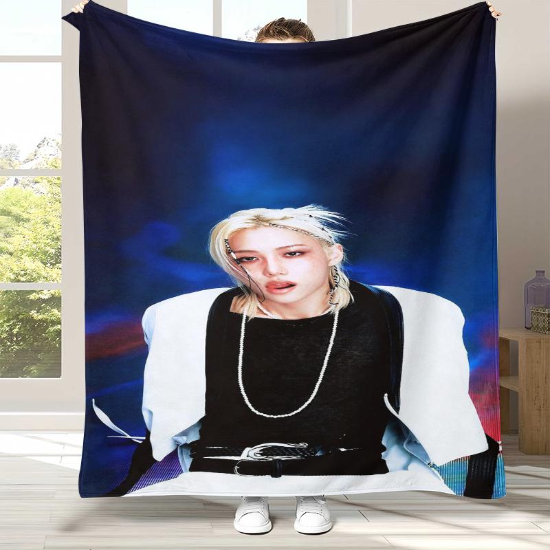 Фланелевое одеяло Felix Kpop Stray Kids, Ультрамягкий теплый плюшевый плед для дома, спальни, кровати, дивана, Покрытие для кемпинга, пикника, подарок 75x90cm