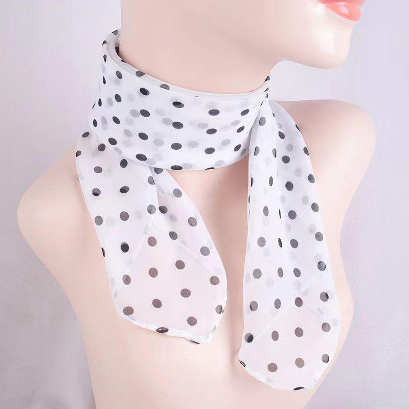 

Women s Spring/Summer Soft Chiffon Silk Scarf Neckwarmer Printed Decorative Square Handkerchief 65×65 CM
