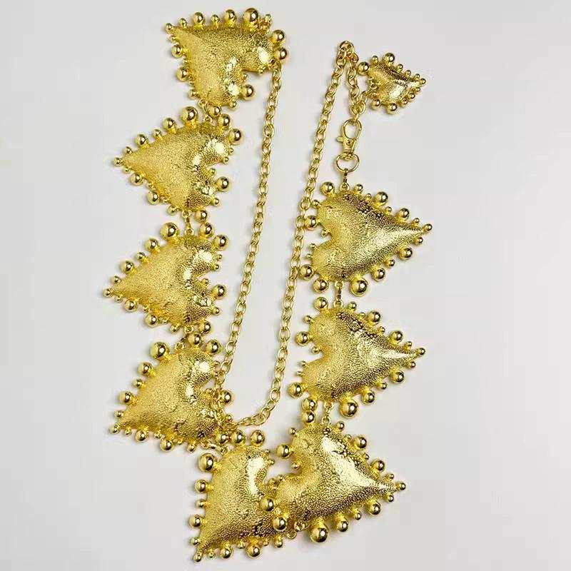 Französischer Stil Retro Kleiner Duft Übertrieben Große Liebe Fransen Taillenkette Damen Mit Kleid Verziert Metallkettengürtel
