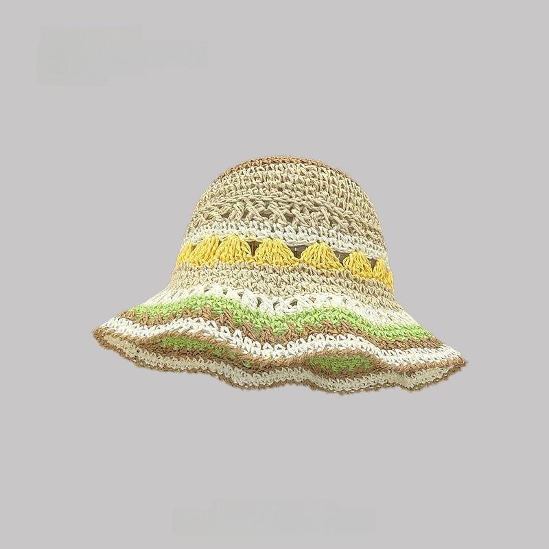 Summer Straw Hat With Wide Brim For Women Sun Protection Beach Vacation Fashion