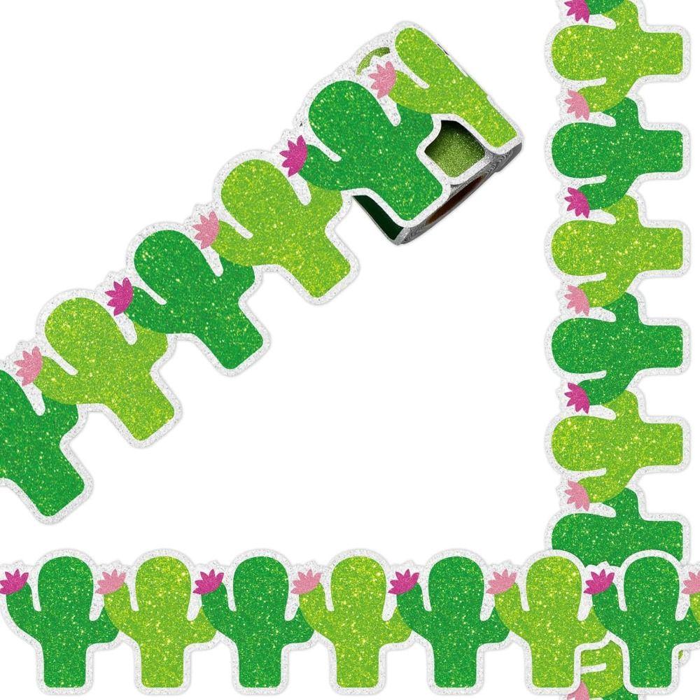 Green Cactus Border Decorative Sticker Self Adhesive DIY Poster Border Stickers Border Trim Sticker