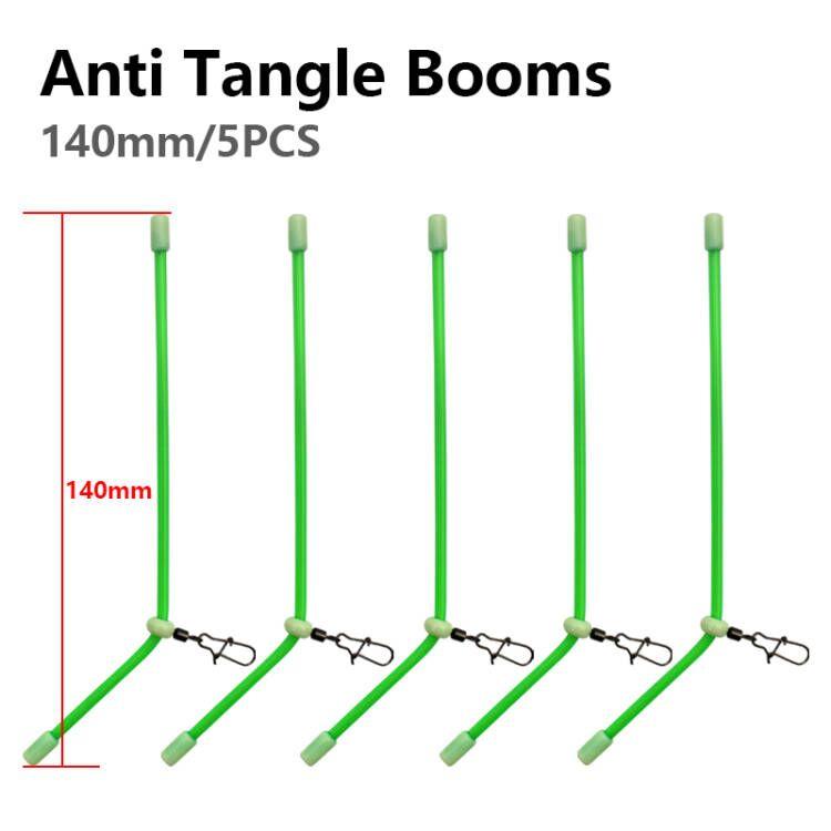 5 szt. Akcesoria wędkarskie do karpiowania Wysięgniki zapobiegające splątaniu z zatrzaskiem rolkowym Rozmiar 95 mm 125 mm 150 mm Świecące do klatki podajnika Carp Rig Tackle