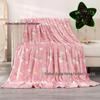 Pink Sparkly Glow-in-the-Dark Double Flannel Blanket – Shimmering Rainbow Cloud Design