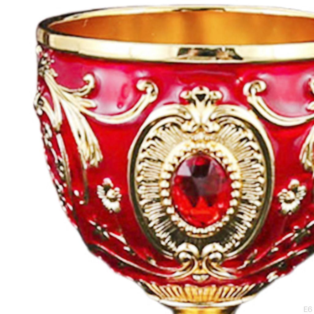 Embossed Water Goblet Drinking Cup Collection Reusable Tableware Metal Mini for Holiday Party