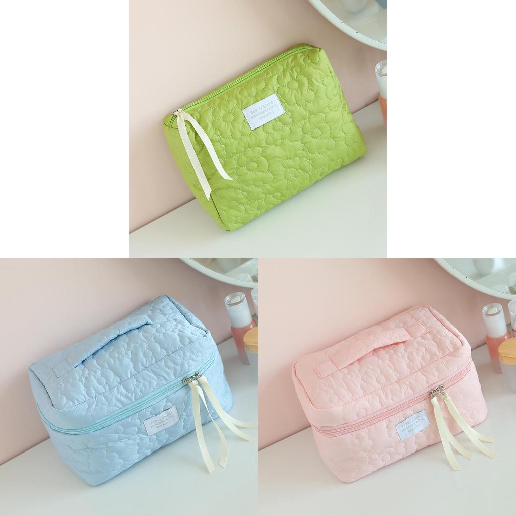 Flower Pattern Cosmetic Storage Bag Lightweight Travel Makeup Pouch For Girls