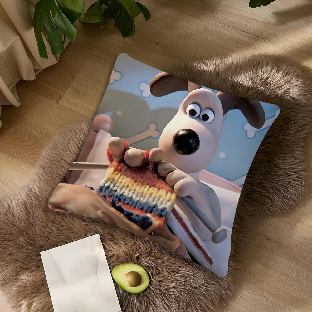 Cartoon W-Wallace-ES and G-Gromit-ES cover Living Room Headboard Office Cushion Bedroom Cushion Sofa Nap Time Pillow Case