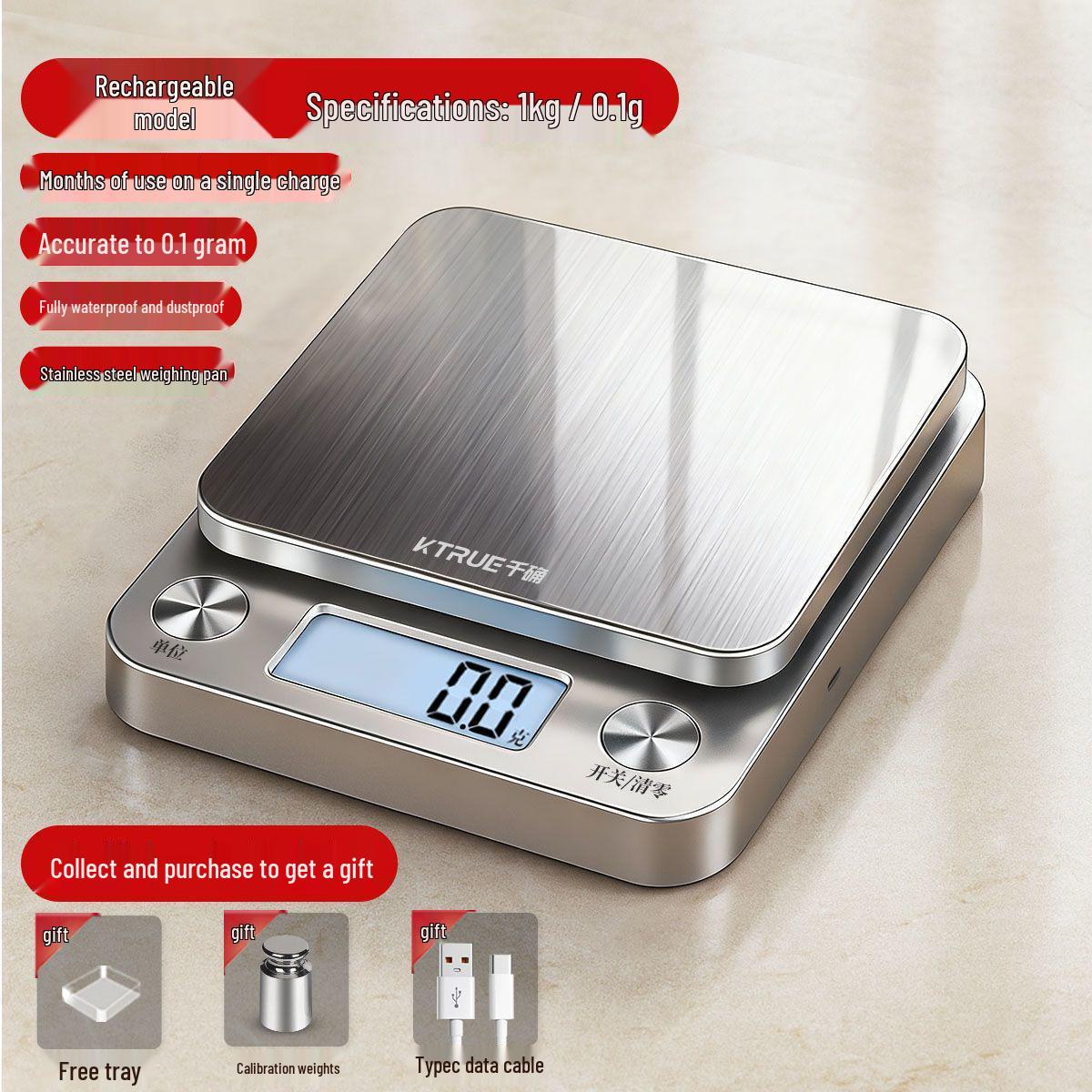 High-Precision 0.01g Rechargeable Kitchen & Baking Scale High Precision Electronic Scale