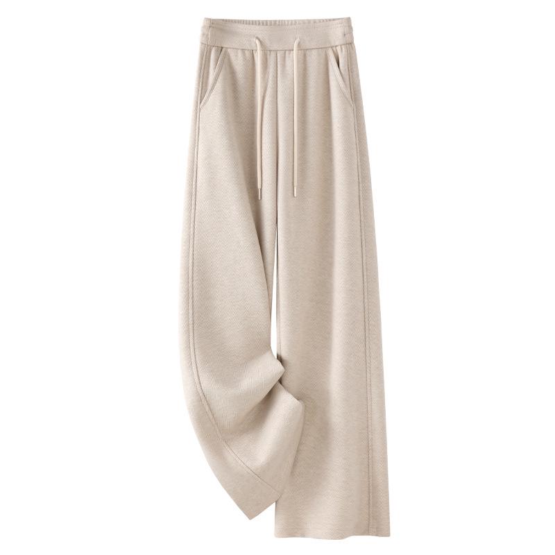 

Women s 2024 Autumn/Winter Herringbone Wool-Blend Wide-Leg Pants L