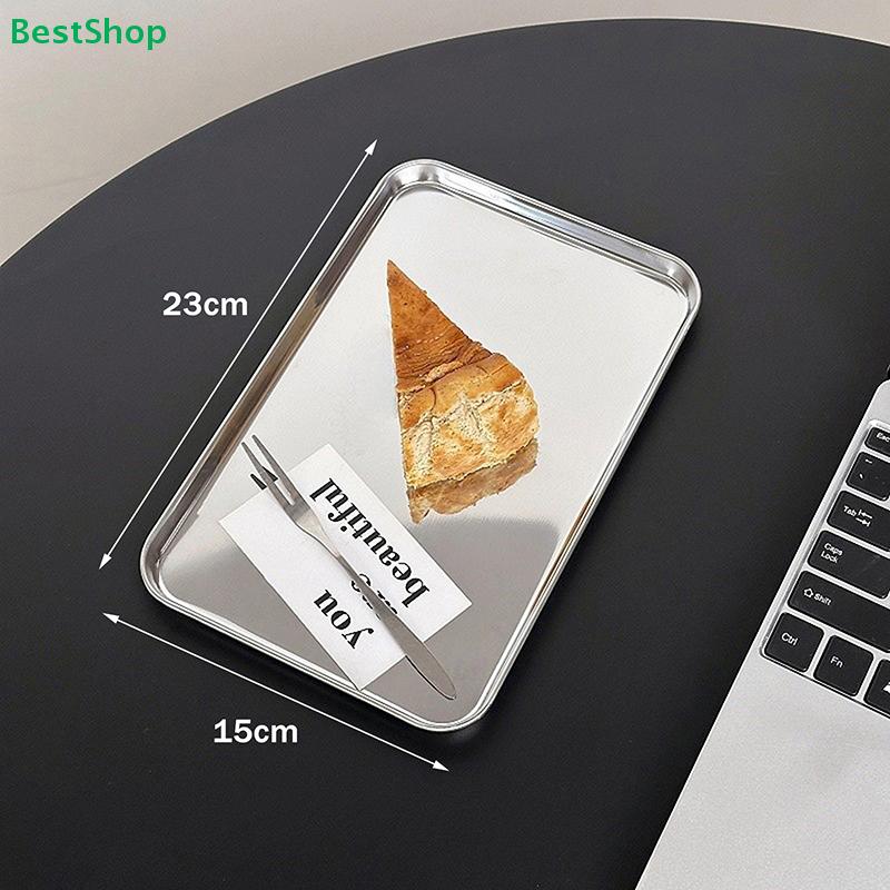 Sleek Mirror Finish Tray – Stainless Steel Rectangular Platter for Modern Tabletop Decor & Serving