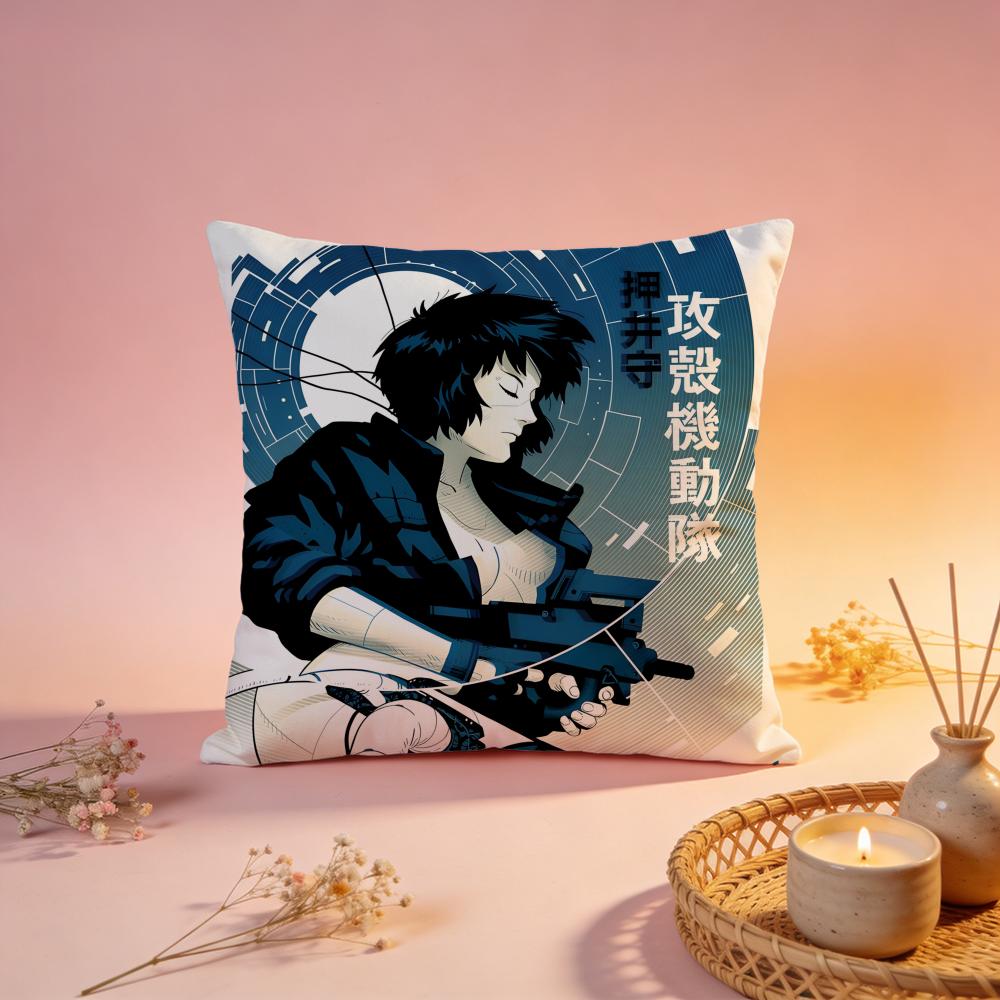 Fashion GGhost in the Shellful Cushion Cover Comfortable Durable Pillow Cover MultiScene for Home Office Car Sofa
