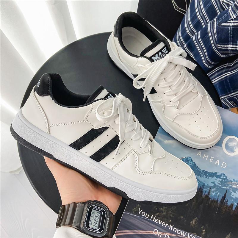 Four Seasons Simple Board Shoes Men's Fashion Casual Lace-Up Boys' Low-Top Little White Shoes Versatile Breathable Shoes